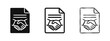 © drawing lines - Handshake agreement document icon set, contract signing