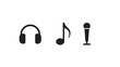 © Qadri - Music Headphones Microphone Note Icon For Audio Production Concepts