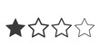© Galih - One filled star icon and three empty star outlines representing a single rating, perfect for customer feedback systems, digital review interfaces and user experience evaluation metrics