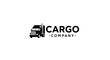 © saroo - Vector illustration of cargo company logo with truck icon on a transparent background