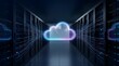 © emwe studio - High speed cloud data migration network passing through a modern server room representing digital transformation