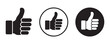 © Kamil - Thumbs up symbol icon set like sign black color hand gesture vector illustration.