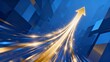 © Elias - Dynamic blue background with glowing golden arrow ascending, representing success and progress.