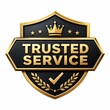 © Shehroz - Premium gold and black badge with crown and checkmark for trusted service