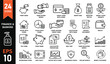 © Risfat - Retirement money line icon set. Pension fund, profit growth, piggy bank, finance budget, income minimal vector illustration. Simple outline signs for business investment. Blue duotone color. Editable