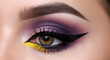 © Habiba - Vibrant purple and yellow eye makeup for fashion or beauty campaigns