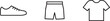 © MDABBAS - set of clothes.one line drawing of shoes,shorts and shirt. one line Art icon drawing