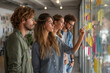 © Pranjul - Corporate team brainstorming with sticky notes on transparent glass wall in modern office