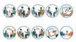 © Lucas - Psychotherapy sessions with diverse people in various settings and poses for healthcare and counseling concepts