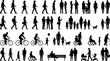 © morastock - People silhouettes in elevation side view | Architecture people | silhouettes of people | 2D people | Section Elevation View | Architectural drawing people | characters