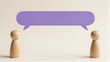 © YiuCheung - Two wooden figures face each other with a purple speech bubble above.