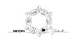 © Free Account - Juneteenth Celebration: Continuous Line Art of Diverse People Forming a Circle, Unity, Freedom
