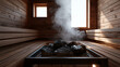 © lnsu - Hot Sauna Stones Releasing Steam Inside Wooden Sauna Room