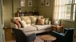 © l1gend - Empty Therapy Couch in Warm Counseling Session Room — Mental Health Care and Psychology Practice Stock Photo