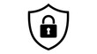 © Irtiko - Black and white vector shield icon with a padlock design