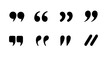 © MSTSHILPI - Collection of black quotation marks on a white background punctuation symbols for text and dialogue representation