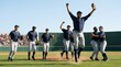 © Bohdan - Baseball players celebrating on sunny field
