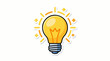 © namikaze - A digital illustration of a glowing yellow lightbulb with rays and sparks