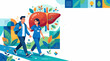 © aliefendi - Illustration celebrating world hepatitis day with healthcare professional and patient walking, representing health and awareness