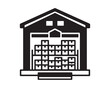 © Asif - Warehouse icon with shelves and boxes