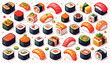 © Neli - Variety of sushi and sashimi pieces.