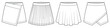 © Nurbaiti - flat sketch set of womens pleated mini skirt and wrap skorts vector illustration. CAD mockup.