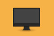 © Rawpixel.com - Minimalist monitor on orange background, suitable as mockup