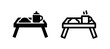 © liubomir118809 - Breakfast in bed tray icon set, comfortable morning meal service