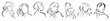 © Rawpixel.com - Vector line art of diverse women and men in side and back view, sketch style