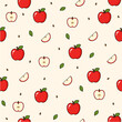 © Vaa - red apple seamless pattern background vector design