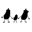 © priyasivakumar - brinjal family father mother with kid brinjal cute design silhouette.eps