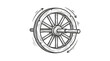 © SHOLEH - Dynamic line art of a spinning wooden wagon wheel