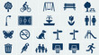 © Tahphoto - Comprehensive park and outdoor recreation icon set on light background