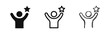 © drawing lines - Success achievement icons set with human figure and star
