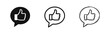 © drawing lines - Thumbs up positive feedback icon set in speech bubble