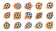© Fahmii - Collection of Dynamic Soccer Balls with Fiery Motion Effects.