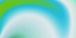 © yun visual - Wide horizontal abstract backdrop with smooth wavy gradient blending lime green, cyan blue, and off-white, vintage grainy noise texture.