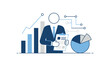 © Mitthila Vectx - Professional businessman holding a clipboard with data charts and financial statistics illustrating business analysis and successful reporting.