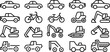 © mafia009 - Transportation icons, vehicle symbols, construction equipment, 20 black line art graphics