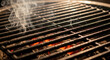 © Arra Vais - Hot empty barbecue grill grate with smoke and glowing charcoal. Close up of outdoor bbq fire preparation