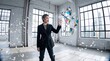 © BlackBridge Media - Woman Releasing Butterflies in Creative Studio Space