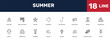 © Abstract - summer icon set with _icon18_, _icon17_, yatch boat, terrace signs in flat outline style