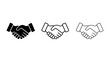 © vector artist - Handshake icons in three styles for business and partnership concepts