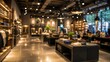 © Paras - blurred luxury boutique interior, industrial chic design, warm ambient lighting on retail displays and apparel.