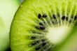 © Nazar - Fresh green kiwi fruit slice in extreme macro detail perfect for healthy food advertising organic juice packaging and web banners.