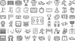 © SHOFIQUL - Black line icons of soccer football sports equipment