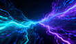 © Bruno - Neon Energy Collision Background, Futuristic Cyberpunk Lightning Burst, Electric Plasma Convergence, Quantum Power Waves, Abstract Digital Technology Wallpaper