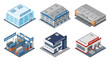 © TRISKADESI - Modern Isometric Warehouse and Logistics Facility Illustrations for Shipping and Storage Solutions