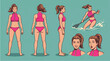 © MuhammadThoriq - Paddleboarder character standing on water sports equipment
