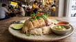 © phj.domingos - Delicious Hainanese chicken rice served with chili and ginger sauces